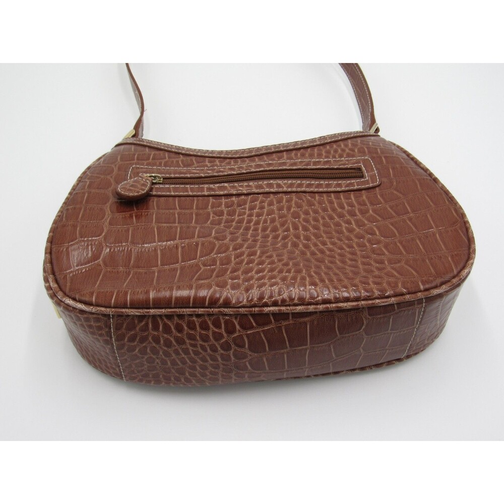 Liz Claiborne Purse Accessories Brown Embossed Snakeskin Womens Shoulder Bag - Picture 10 of 16